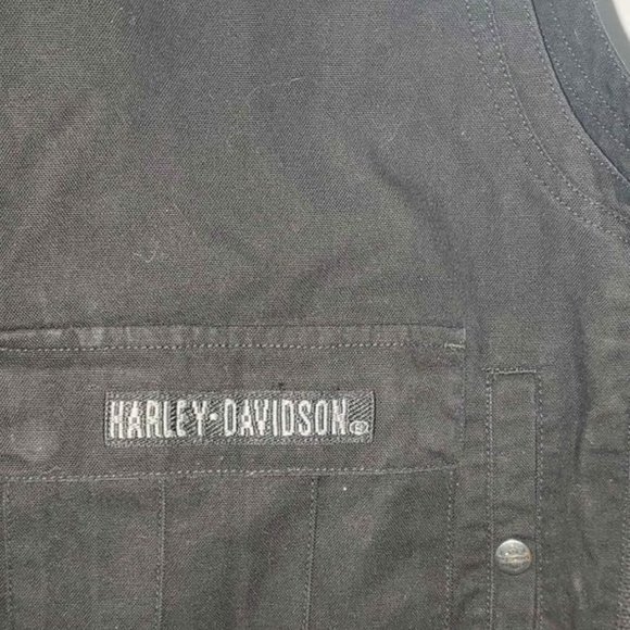 Harley Davidson Vintage 90s Black Motorcycle Vest 1996 Size men's large Rare HOG - Picture 3 of 4